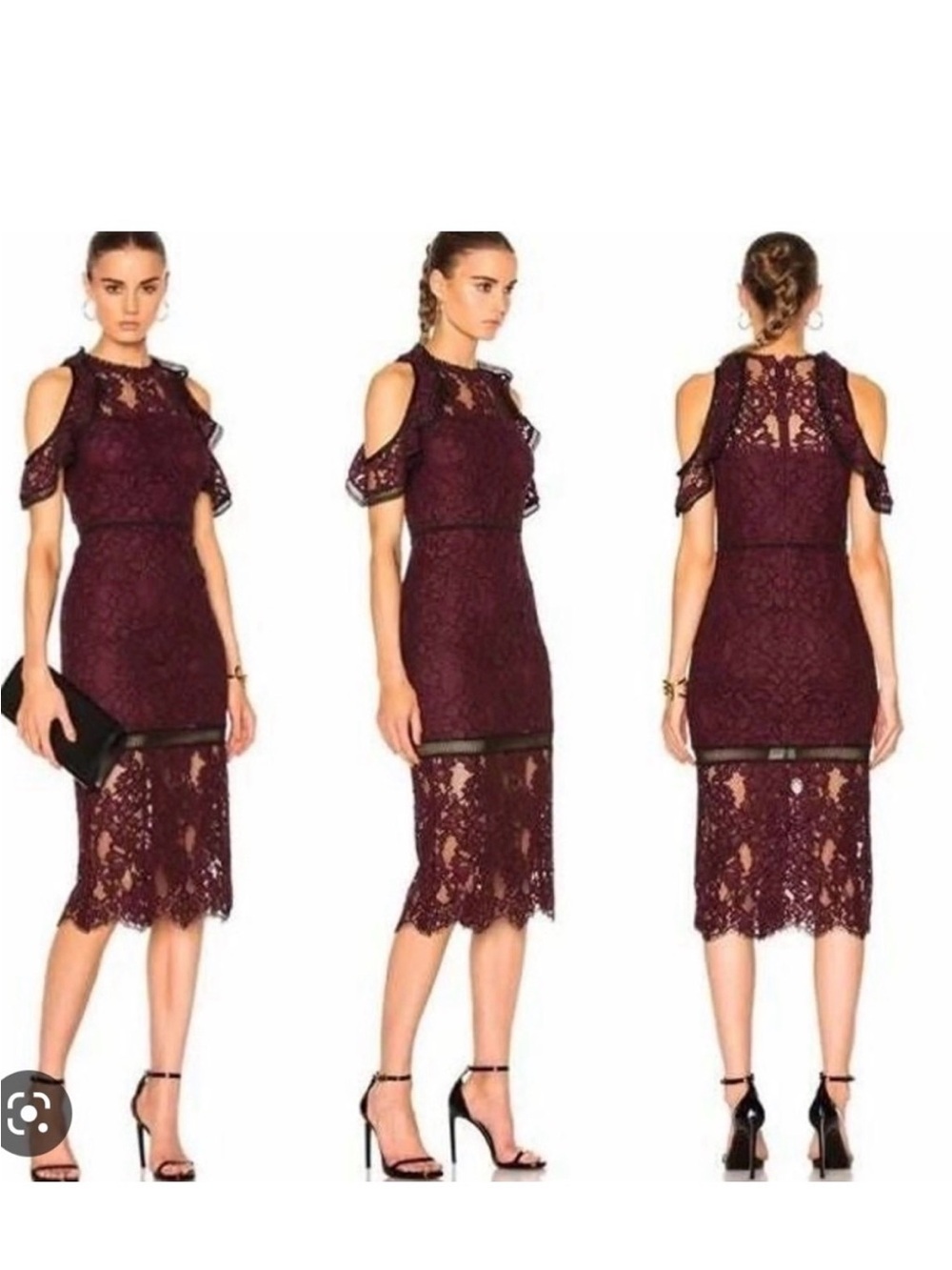 Alexis Wine Lace Satin Top